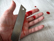 © ludmila - Blood on the finger from a knife cut close-up. macro