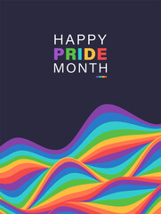 LGBTQ pride month background. Rainbow wave shape color illustration