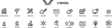 V Model Software Development Methodology Icon. Vector
