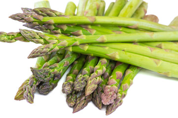 Wall Mural - fresh green asparagus isolated on white background