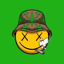 Emoji Smoking Weed Streetwear Cartoon