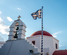 Greek Orthodox Church With Red Dome