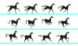 © Dana - Horse running animation. Twelve key positions of horse running. Vector illustration isolated on white background.