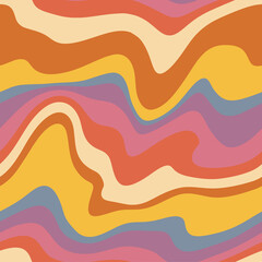groovy retro seamless pattern. disco wavy rainbow background for trendy funky prints. trippy psyched