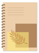 A5 school spiral notebook cover design with branch and lines