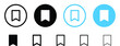 bookmark icon, favorite label icons. save ribbon saving sign. save icon button