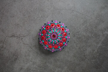 Wall Mural - Beautiful colorful hand painted dot mandala