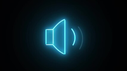 Poster - Colorful neon light glowing icon speaker. Object isolated in PNG format with alpha transparency channel background