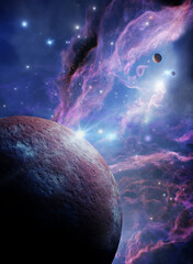 Wall Mural - nebula in outer space, planets and galaxy