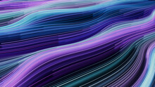 Colorful Swoosh Background With Lilac, Turquoise And Blue Swirls. 3D Render.