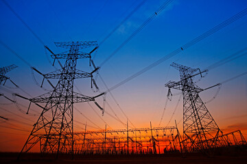 Wall Mural - High voltage electric tower line