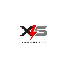 Canvas Print - Letter XS logo combined with lightning icon shape