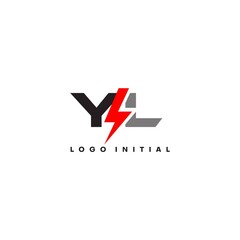 Wall Mural - Letter YL logo combined with lightning icon shape