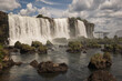 a view of one side of the waterfalls of Iguazu Falls in Brazil