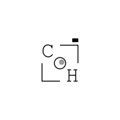 Simple and creative square CH letter camera logo design