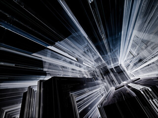 Fototapete - surreal futuristic digital 3d design art abstract background fractal illustration for meditation and decoration wallpaper