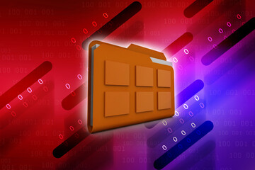 Poster - 3d rendering folder with documents