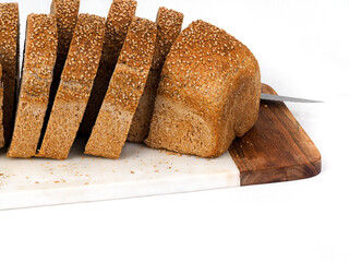 Canvas Print - whole wheat gluten free bread with sesame seeds