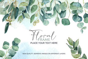 Wall Mural - beautiful floral frame background