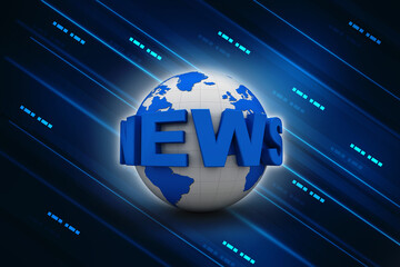 Poster - 3d rendering News word text