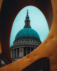 Wall Mural - St Paul Cathedral In London England from a carved hole