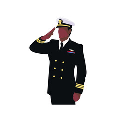 Vector design of an army soldier saluting on a white background