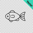 © Iryna - Black line Fish icon isolated on transparent background. Vector