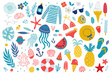 Summer Set - Ice Cream, Pineapple, Watermelon, Fish, Seagull, Anchor, Lifebuoy