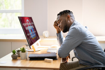 Poster - Ransomware Extortion Attack. Hacked Laptop Password