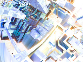 Fototapete - 
surreal futuristic digital 3d design art abstract background fractal illustration for meditation and decoration wallpaper