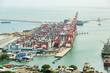 Aerial view of Port of Colombo, Sri Lanka