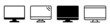 Set of laptop vector icons on differents style. Notebook screen. Monitor icon for graphic design projects. Vector illustration. Computer monitor display with blank screen isolated on white background