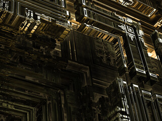 Fototapete - 
surreal futuristic digital 3d design art abstract background fractal illustration for meditation and decoration wallpaper