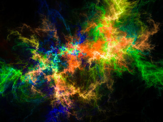 Fototapete - 
surreal futuristic digital 3d design art abstract background fractal illustration for meditation and decoration wallpaper