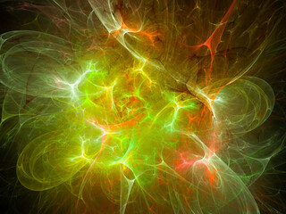 Fototapete - 
surreal futuristic digital 3d design art abstract background fractal illustration for meditation and decoration wallpaper