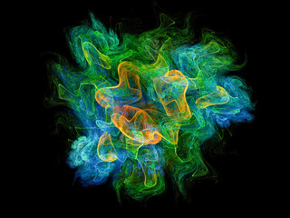 Fototapete - 
surreal futuristic digital 3d design art abstract background fractal illustration for meditation and decoration wallpaper