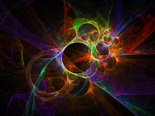 Fototapete - 
surreal futuristic digital 3d design art abstract background fractal illustration for meditation and decoration wallpaper