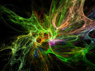 Fototapete - 
surreal futuristic digital 3d design art abstract background fractal illustration for meditation and decoration wallpaper
