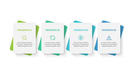 Poster - Creative concept for infographic with 4 steps, options, parts or processes. Business data visualization.