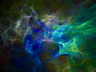 Fototapete - 
surreal futuristic digital 3d design art abstract background fractal illustration for meditation and decoration wallpaper