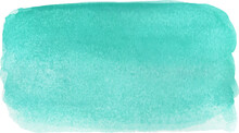 Green Mint Brush Stroke Hand Painted Illustration. Watercolor Background Painted.