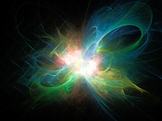 Fototapete - 
surreal futuristic digital 3d design art abstract background fractal illustration for meditation and decoration wallpaper