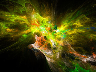 Fototapete - 
surreal futuristic digital 3d design art abstract background fractal illustration for meditation and decoration wallpaper