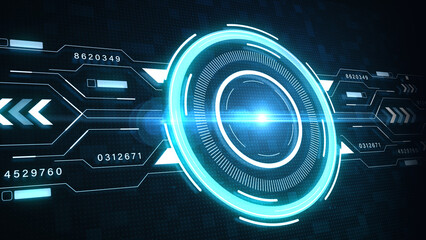 Poster - Security digital hud cyberspace technology abstract background concept 3d rendering