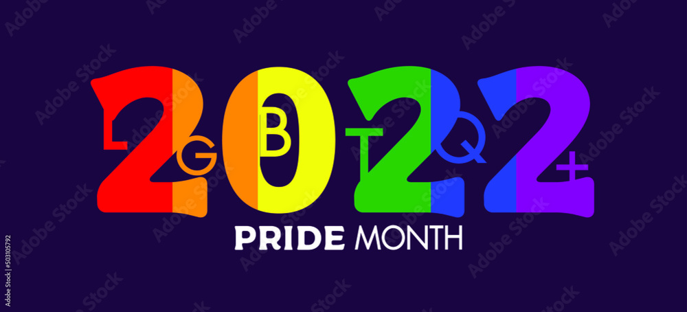 LGBT Pride Month 2022 with rainbow. vector symbol of pride month ...