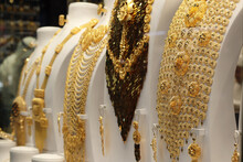 The Famous "Gold Souks" In Dubai, Markets Of Gold And Gold Jewelry