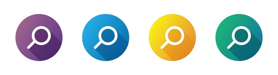 Poster - Gradient design search find flat icon. Search magnifying glass flat icon for apps and websites.