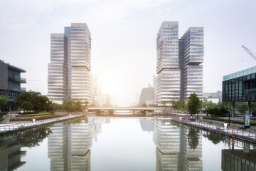 Canvas Print - Modern office building in Ningbo, China