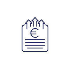 Wall Mural - send invoice line icon with euro