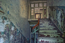 Weathered Walls And Stairways Inside The Building